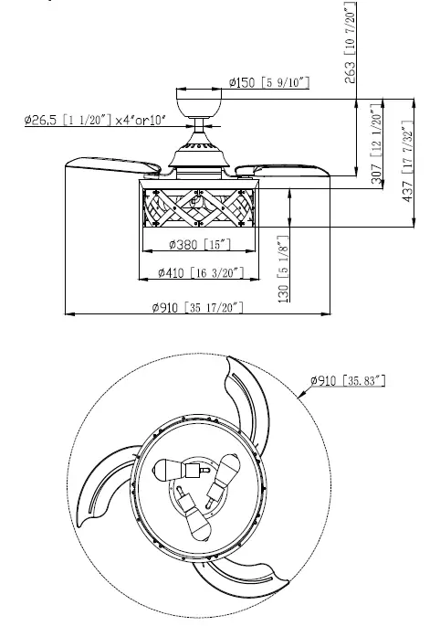 THE-HOME-DEPOT F3525110V-35-83-Inch-Indoor-Matte-Black-Ceiling-Fan-with-Remote-13