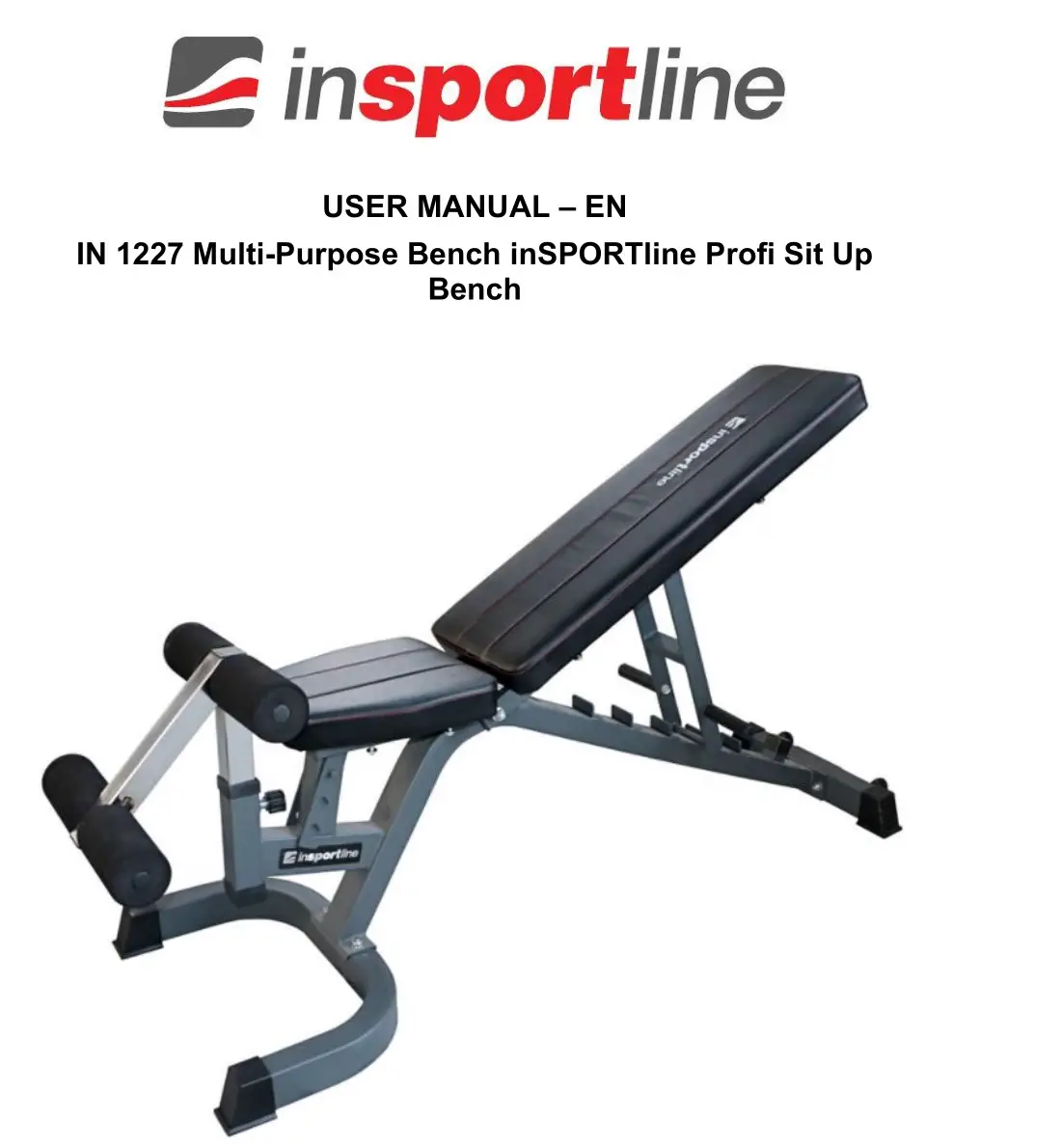 insportline IN 1227 Multi-Purpose Bench Profi Sit Up Bench User Manual