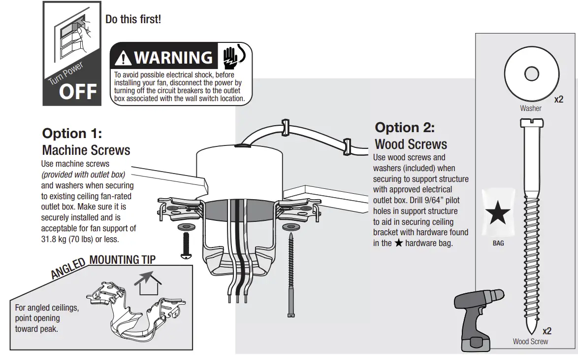 Installing the Ceiling Bracket
