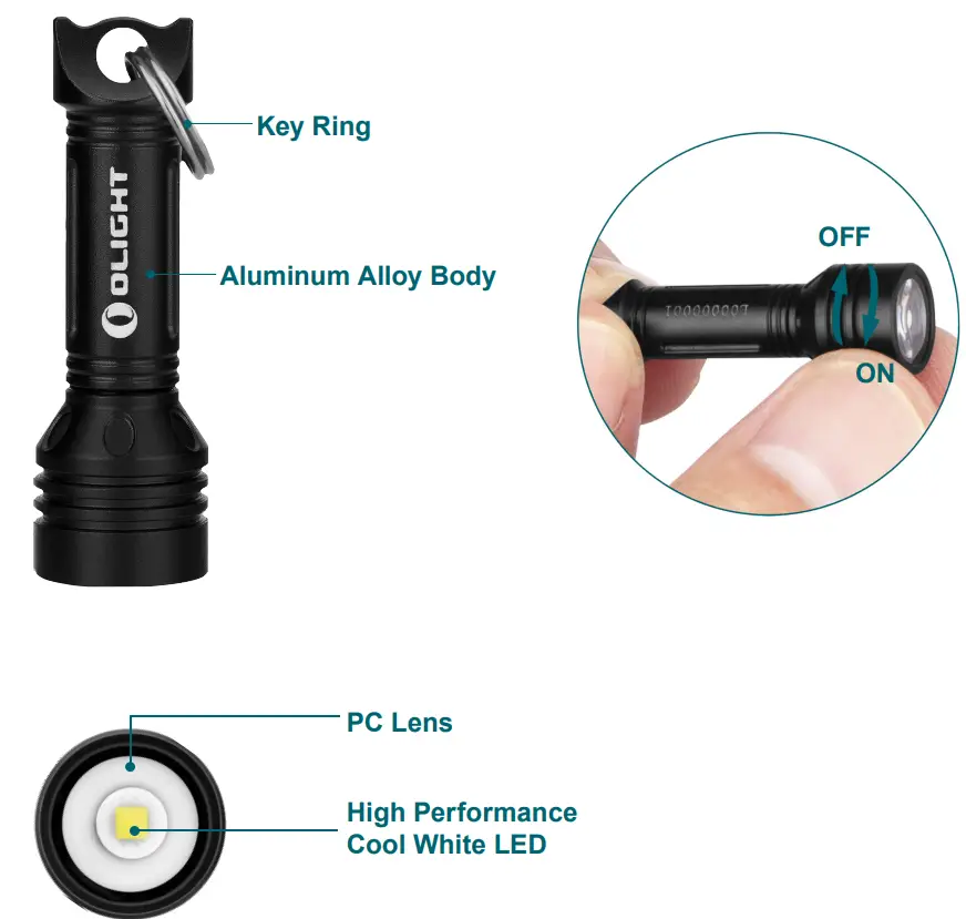 OLIGHT X9R CELL Super Tiny Keychain Light fig 1