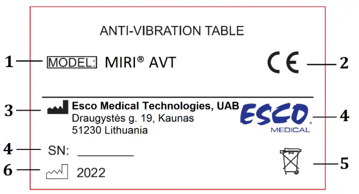 ESCO MEDICAL MIRI AVT Anti Vibration Table -fig2