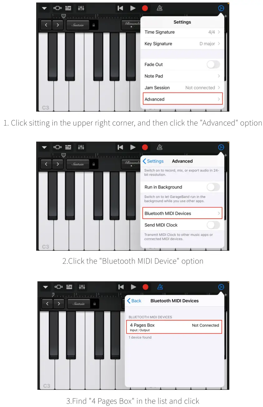 midiplus 4-Pages Box Portable MIDI Sequencer+Controller - Connect iOS devices via Bluetooth MIDI