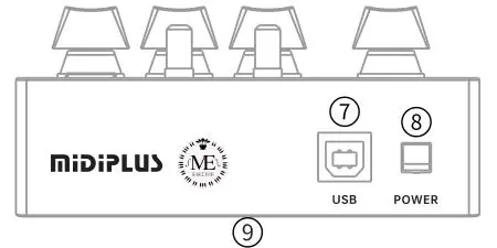 midiplus 4-Pages Box Portable MIDI Sequencer+Controller - Rear Panel