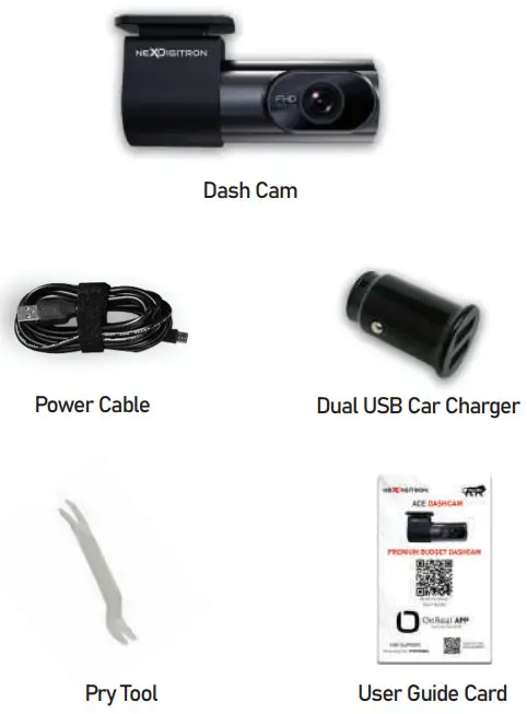 NEXDIGITRON ACE Dashcam - Package Contents