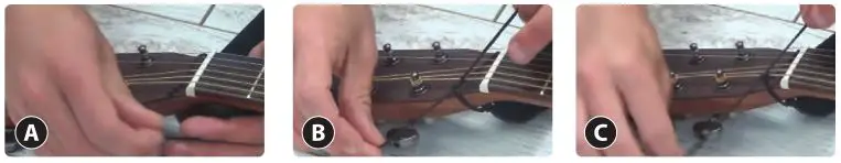 PYLE GUITAR PGACLS all Series 6-String Classic Guitar - Run one side of the string through the headstock....