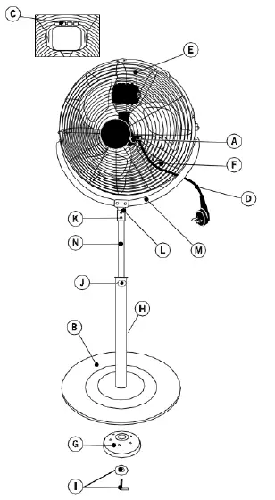 bimar-VPS58-High-Speed-Pedestal-Fan-45cm-FIG-1