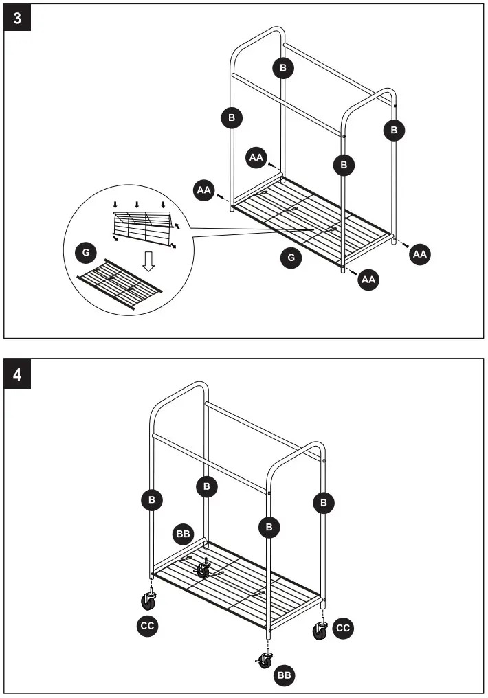 Style SELECTIONS SL 104 Metal Laundry Cart - fig 4