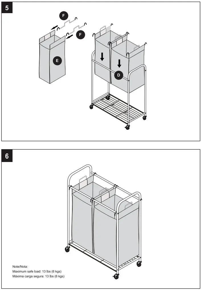 Style SELECTIONS SL 104 Metal Laundry Cart - fig 5