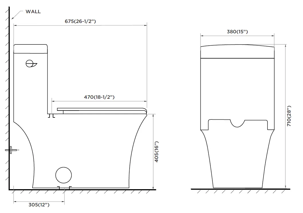 FINE FIXTURES MOTB16W Dual-Flush Elongated One-Piece Toilet 3