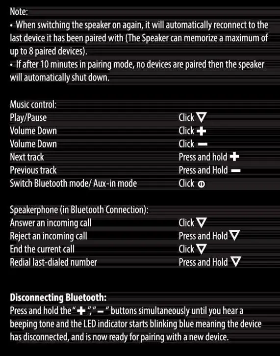 Stone SpinX 2.0 R Bluetooth Speaker - Control & Bluetooth Disconnecting