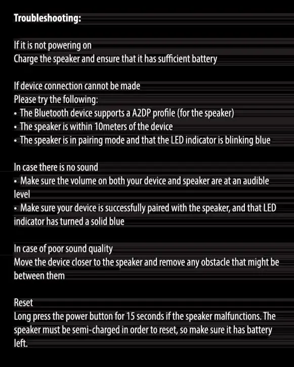 Stone SpinX 2.0 R Bluetooth Speaker - Troubleshooting