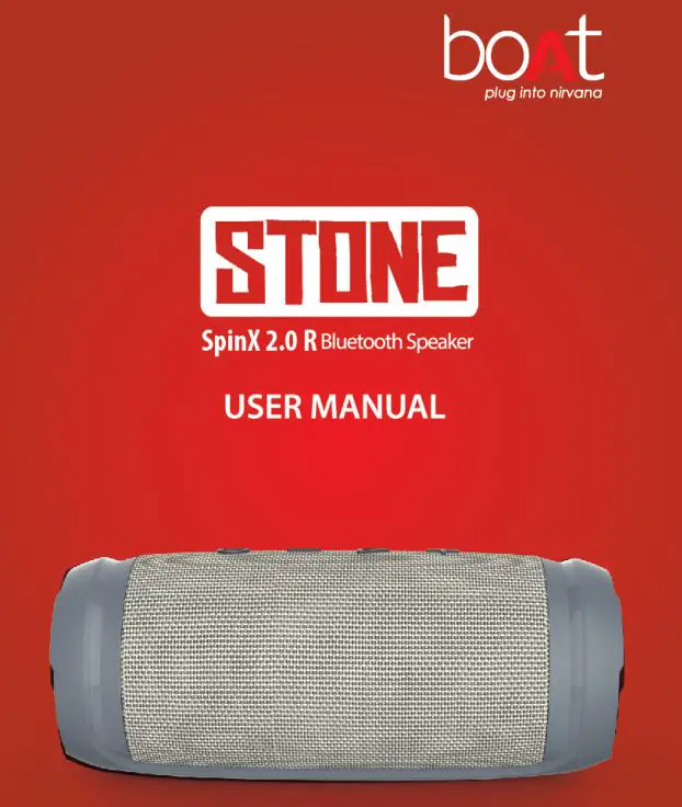Stone SpinX 2.0 R Bluetooth Speaker User Manual