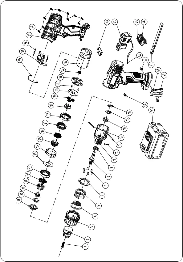 FERM CDM1164 - Exploded view