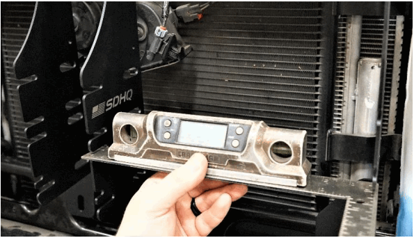 SDHQ 2019 Ram 1500 TRX Dual Behind the Grille 10 Inch Light Mount - Before tightening