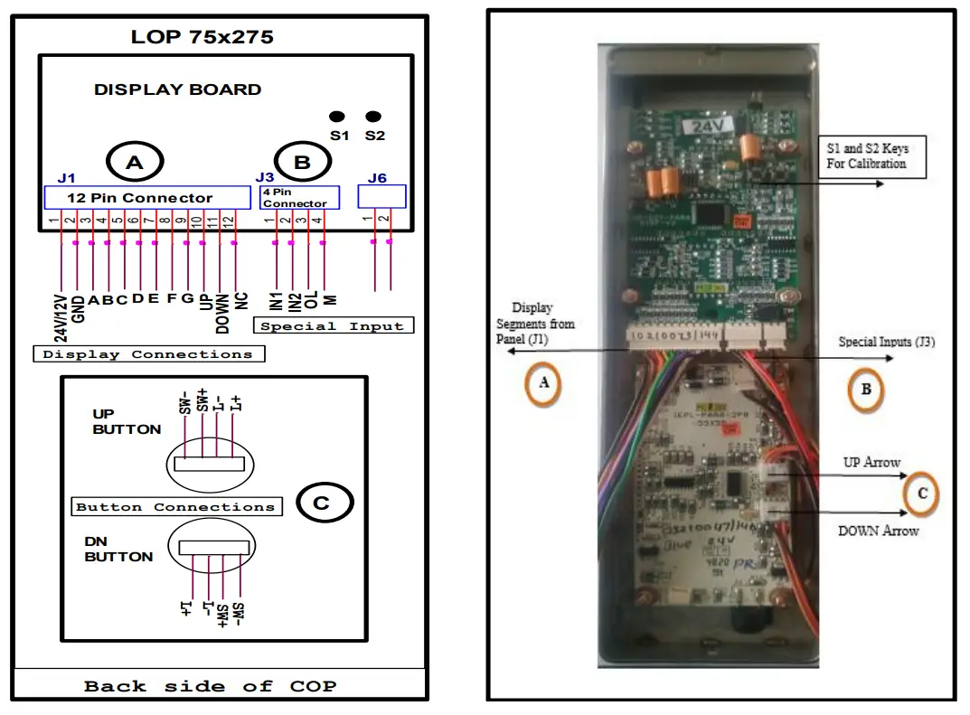 Inditech Online Parallel Lop 75x275 Dot Touch 24V Wall Mount - CONNECTION