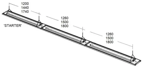 Dextra Rubix Suspended Installation - mounting continuously