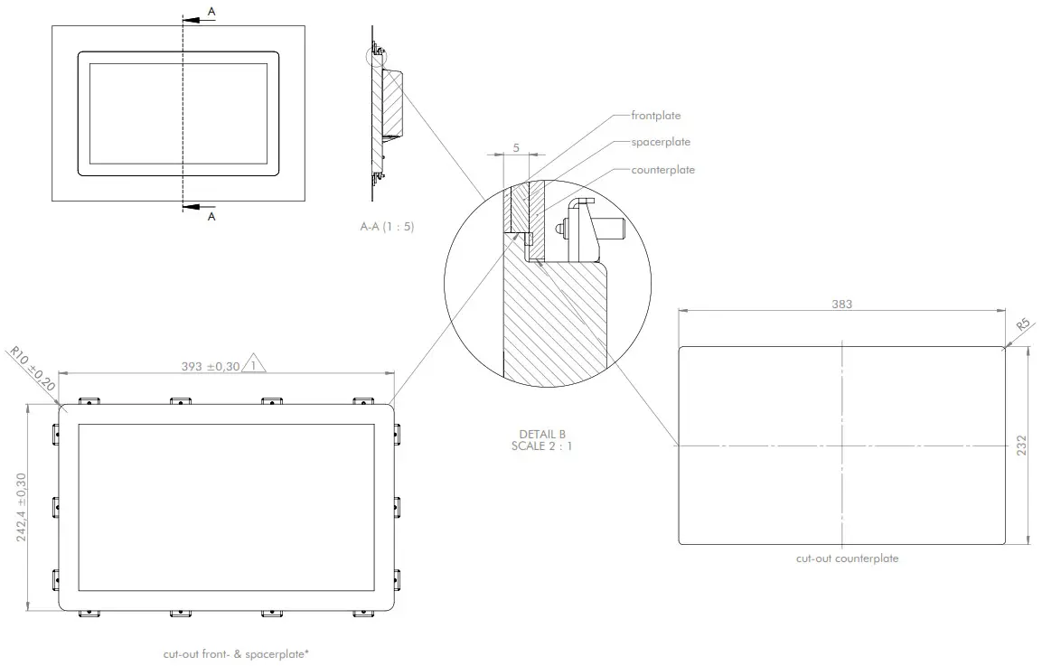 Christ PA10010875 Touch Industrial Open Frame 15.6 - fig