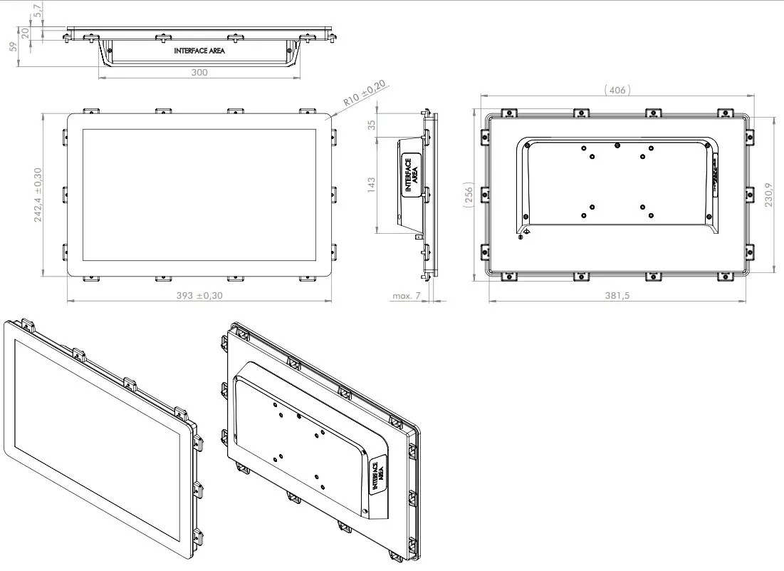 Christ PA10010875 Touch Industrial Open Frame 15.6