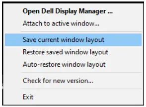 DELL S2422HZ S2722DZ Video Conferencing Monitor User Guide - Save current window layout