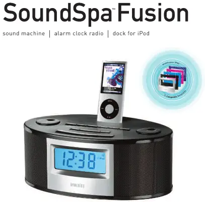 Homedics SS-6510BLK SoundSpa Fusion Alarm Clock Radio Sound Machine - SoundSpa