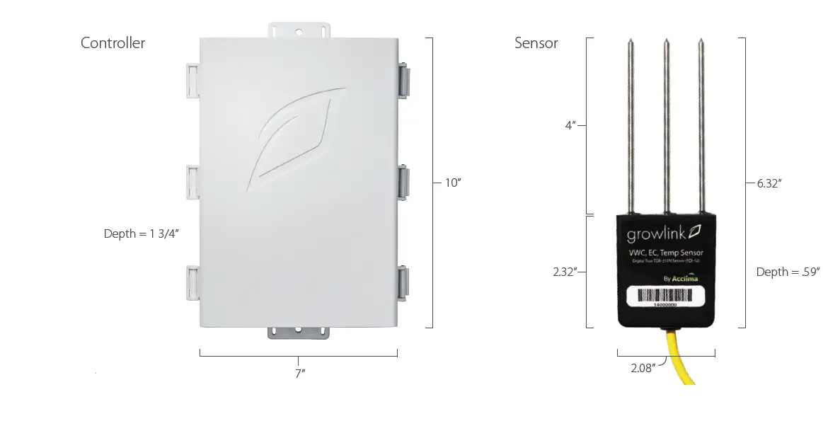 Controller and Sensor Dimensions
