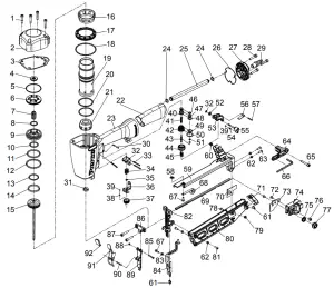 Pierce 58076 16 Gauge Professional Finish Nailer -assembly Diagram