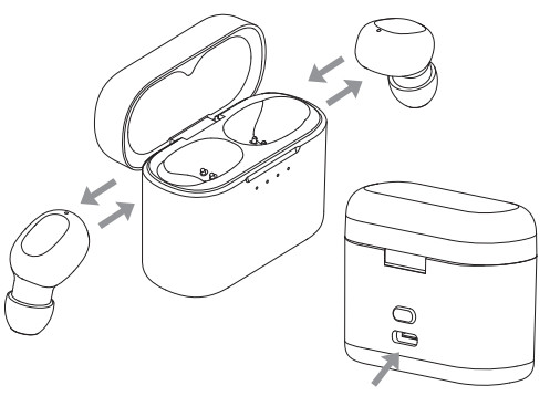 acme BH420W True Wireless Earbuds Headphones- cover to charge