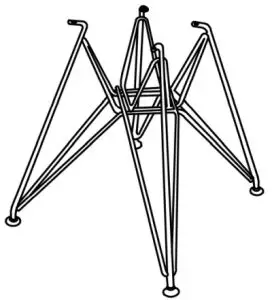 MATT BLATT MBEAMEW2DBA Set of 2 Replica Eames Wire Chair - Chair Base