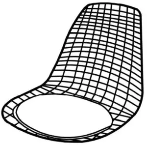 MATT BLATT MBEAMEW2DBA Set of 2 Replica Eames Wire Chair - Chair Seat