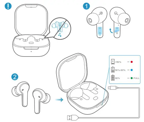 QCY T13 True Wireless Earbuds- Charging