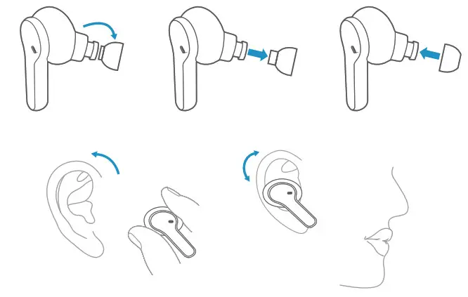 QCY T13 True Wireless Earbuds- Wearing