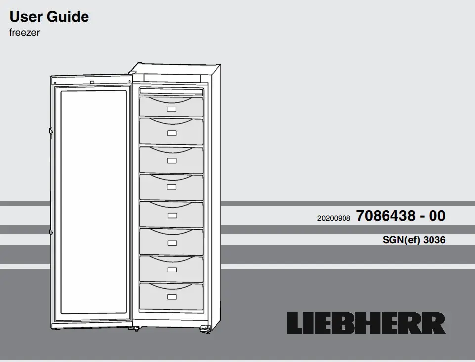 LIEBHERR SGNEF4335 Frost Vertical Freezer User Guide