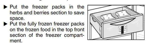 LIEBHERR SGNEF4335 Frost Vertical Freezer User Guide - Using freezer packs