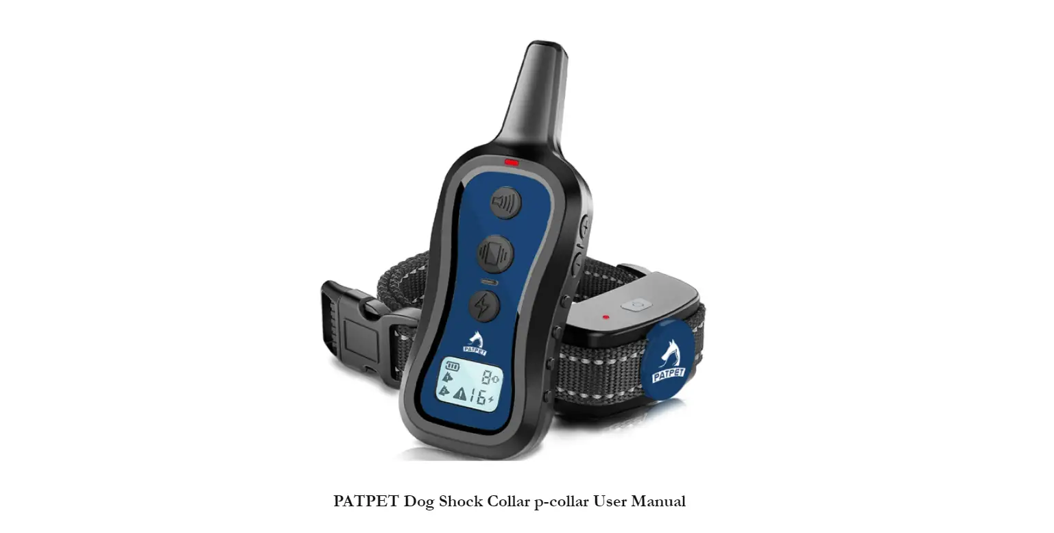 Patpet Dog Shock Collar P-collar User Manual