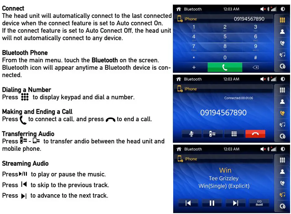 JENSEN J1CA7 Multimedia Receiver User Guide - Bluetooth Operation