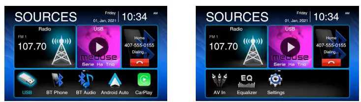 JENSEN J1CA7 Multimedia Receiver User Guide - Main Menu