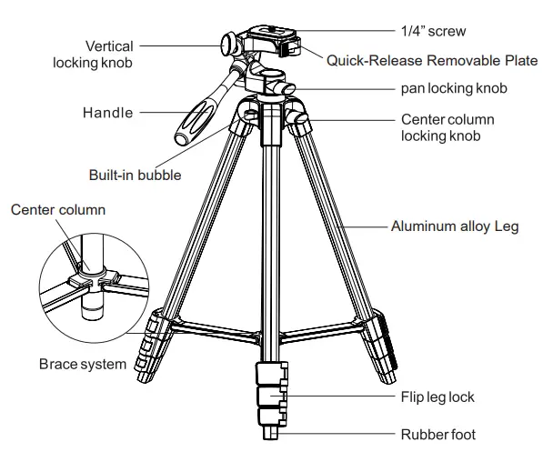 XUNHON-TRI-01-Lightweight-Tripod-FIG-1