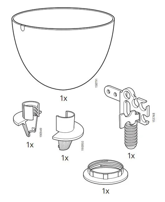 IKEA 893.881 25 JÄLLBY Ceiling Lamp Smoked Glass Pre Brass - overview 1