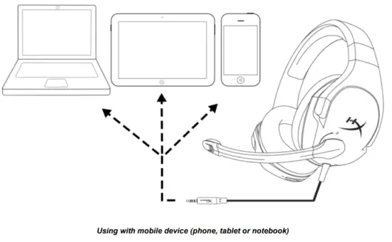 HyperX HX HSCS BK Cloud Stinger Wired Gaming Headset - Using with mobile device 2