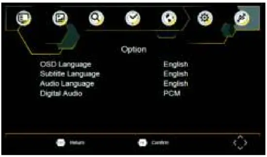 Lenco TFT 1028BK Portable Television HD - Menu