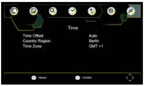 Lenco TFT 1028BK Portable Television HD - Time Setting