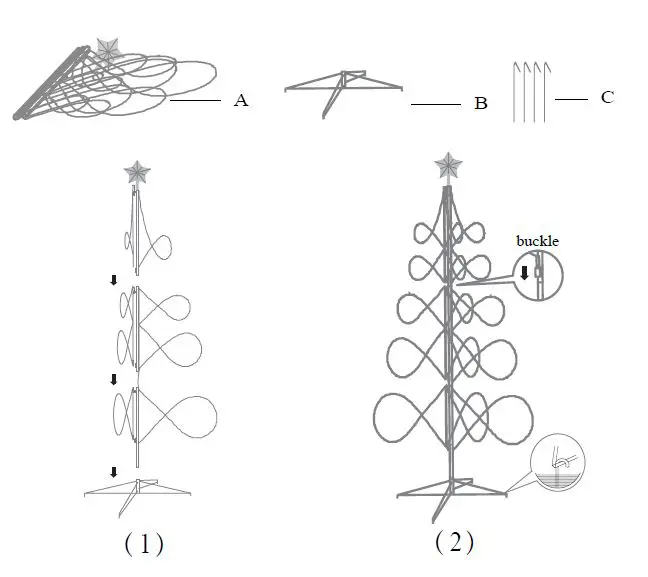 Guangdong Tongfang Illuminations TF22001 7FT Multicolor Xmas Tree-FIG1