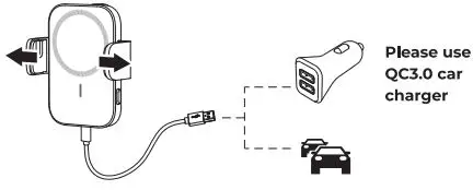 JOYROOM ZR-ZS290 Magnetic Wireless Car Charger Holder User Manual - Use the Type-C charging cable in the package