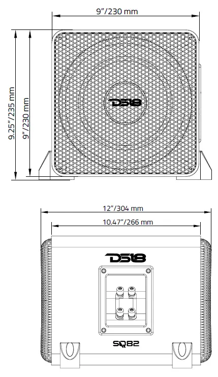 DS18-SQ82-8-SUBWOOFER-WITH-ALUMINUM-ENCLOSURE-fig-1