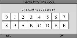 Input the ANS CODE