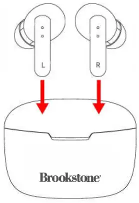Brookstone AP08 TOUCHPRO True Wireless Pro Earbuds - powering