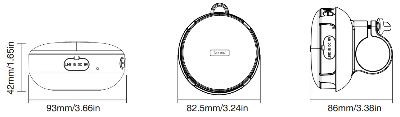 Onforu SK03 Wireless Speaker - DIMENSION