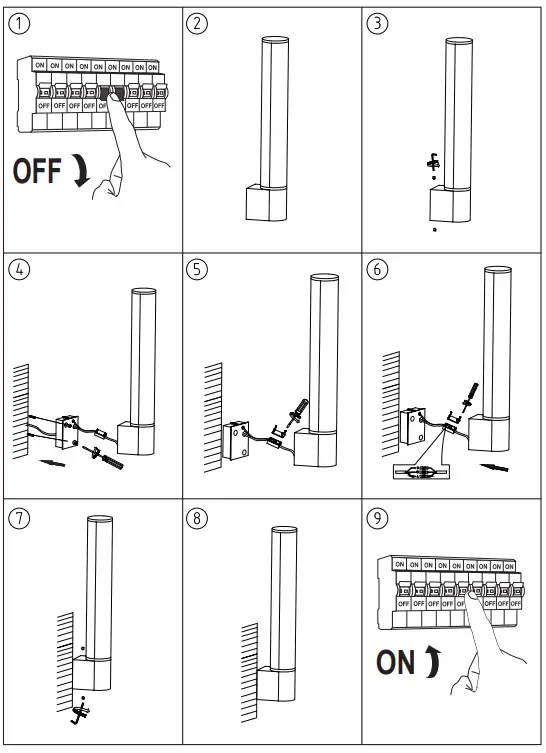 avide-15.001-0642-Outdoor-Wall-Lamp-Marseille-Vertical-LED-8W-FIG1