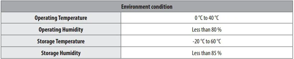 LG LED TV Owner’s Manual - Environment condition