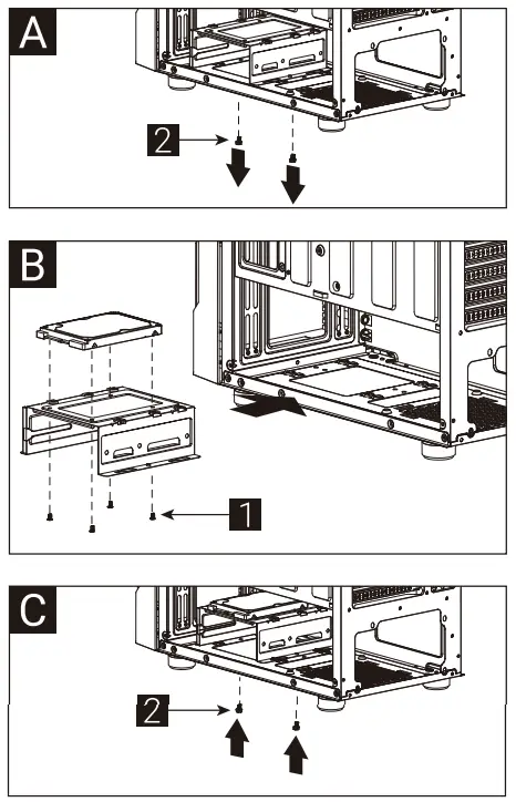 AeroCool Menace Saturn FRGB Computer Case - (5a) Install 2.5” SSD x 1